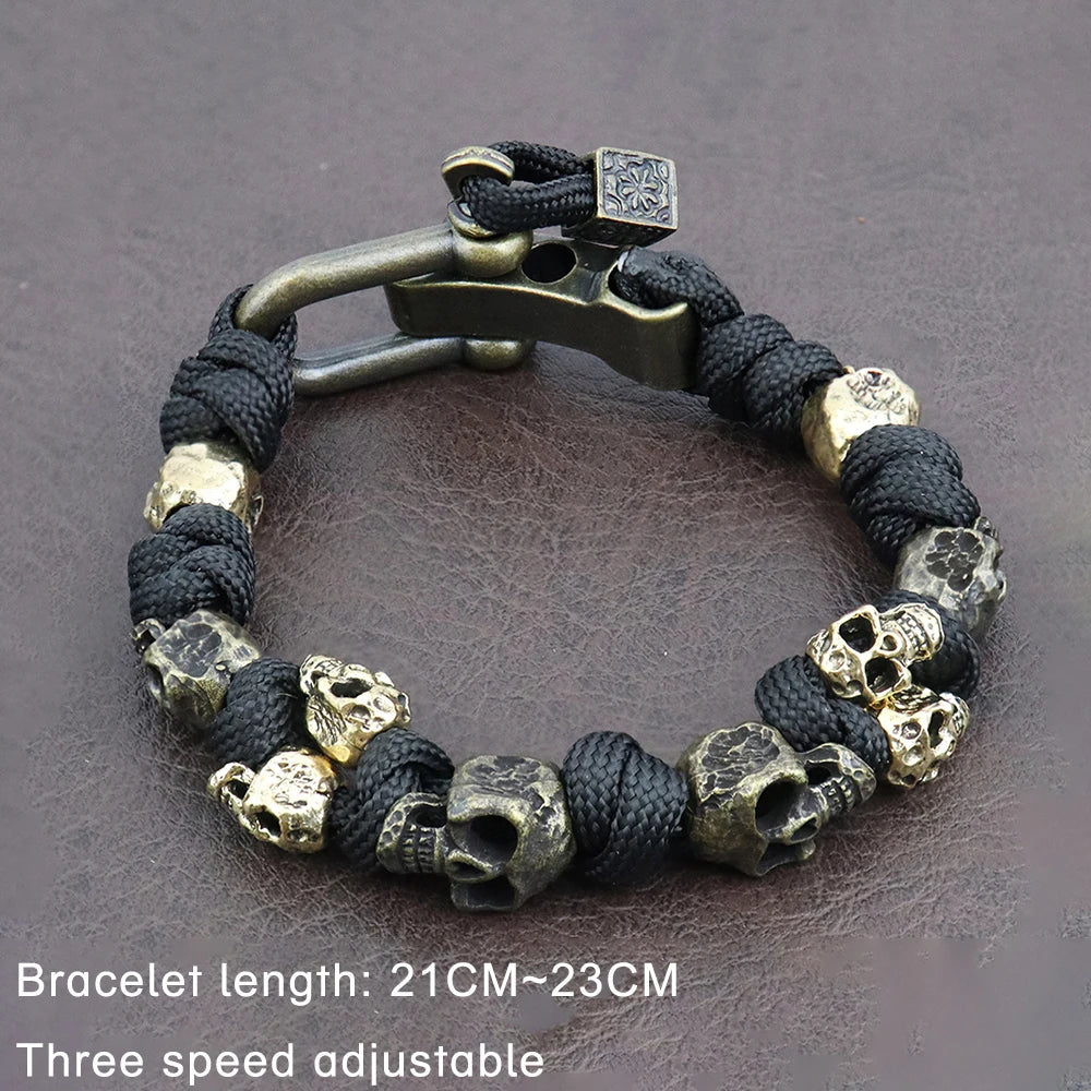 Men's Skull Rope Bracelet Set