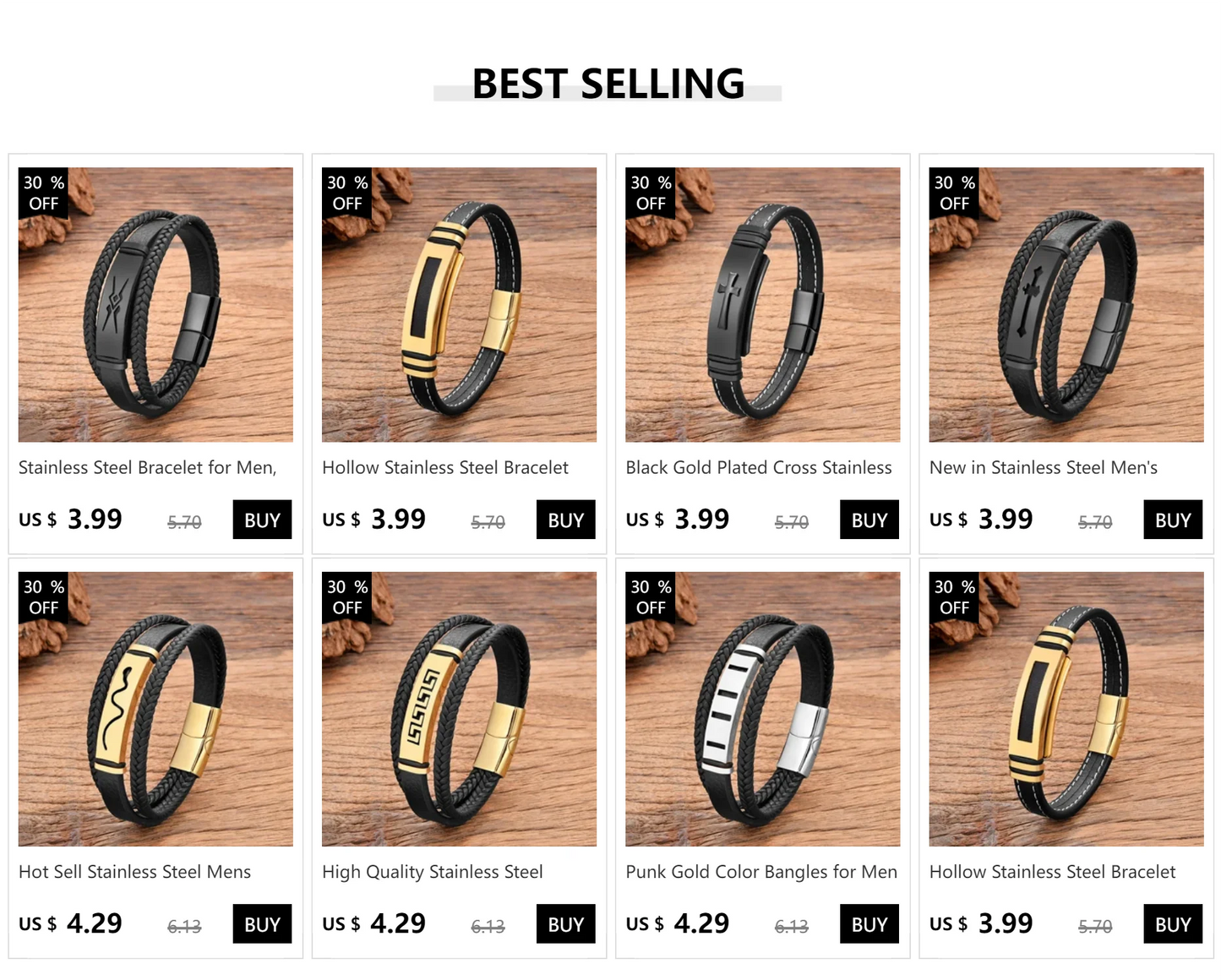 Black Gold Plated Cross Stainless Steel Bracelet for Men, Weaving Leather Chain Jewelry Accessory, Punk Bracelets, High Quality