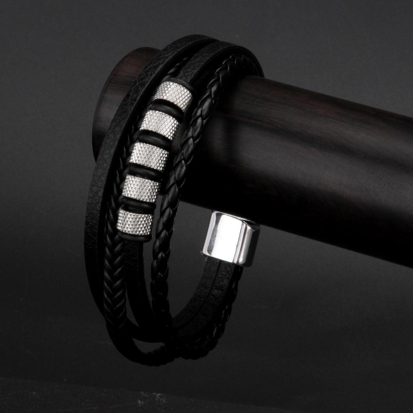 3 Color Woven Leather Man Bracelets Hand-woven Multi-layer Bracelet For Man Black Brown Rope Male Tree Bangle Punk Zinc Alloy