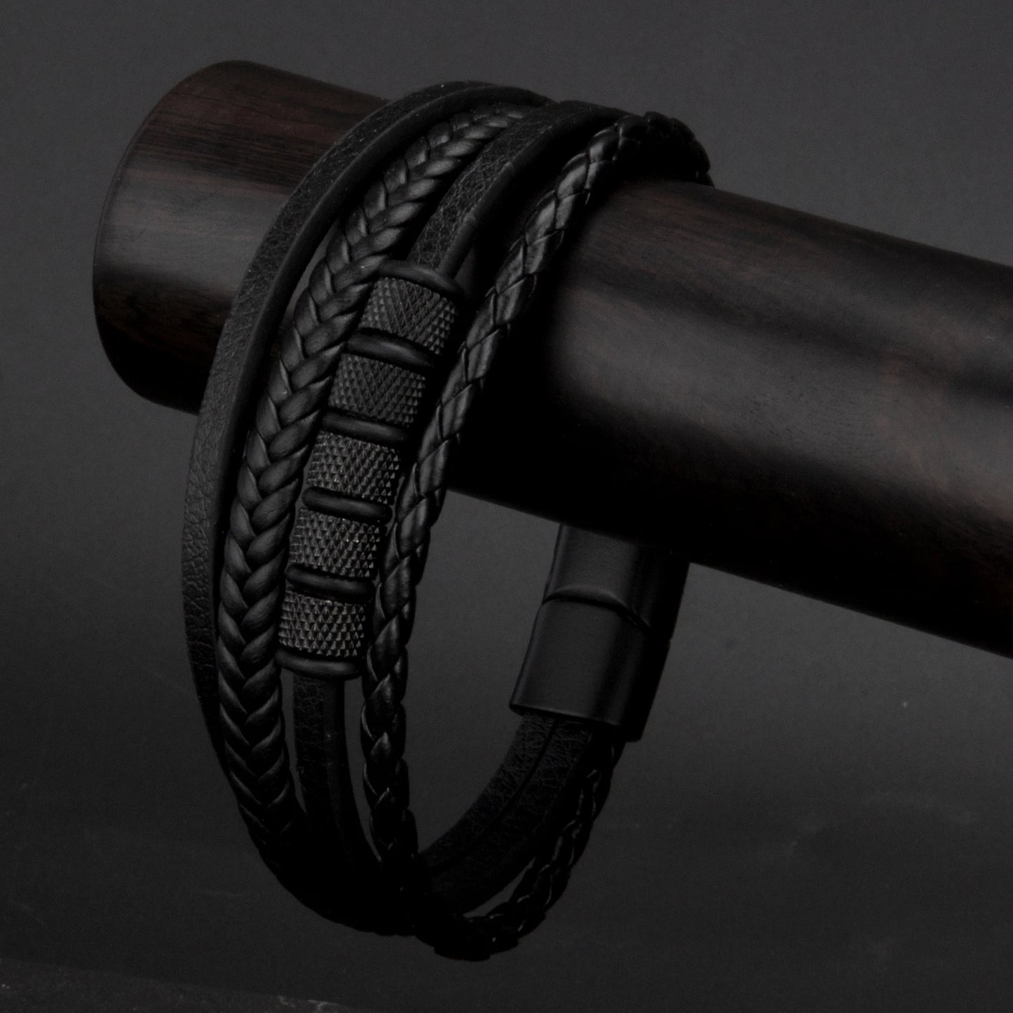 3 Color Woven Leather Man Bracelets Hand-woven Multi-layer Bracelet For Man Black Brown Rope Male Tree Bangle Punk Zinc Alloy