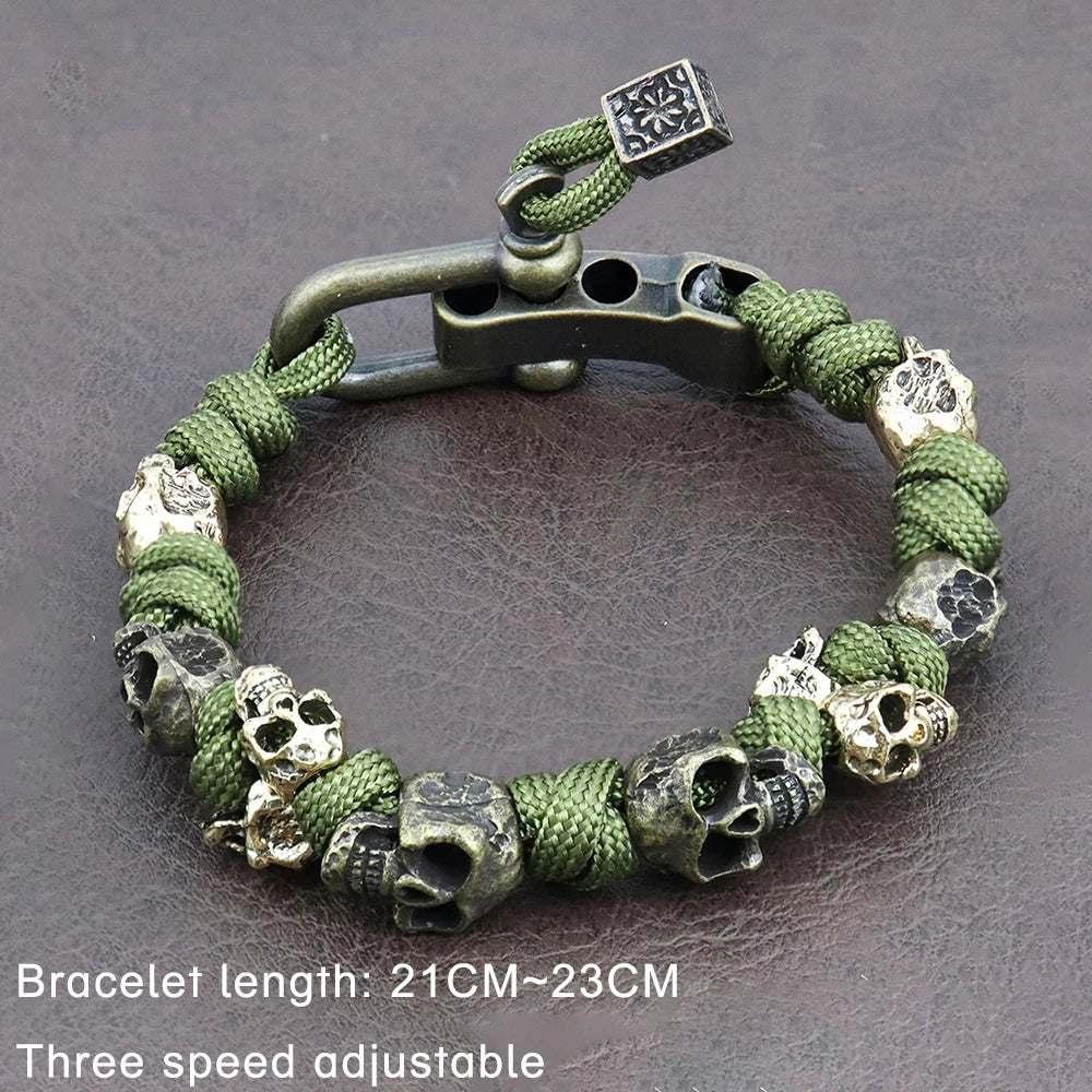 Men's Skull Rope Bracelet Set