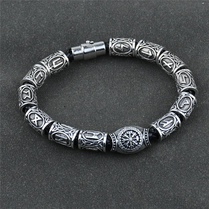 Norse Runes Bracelet Vikingo 3pcs /11pcs/13Pcs/15pcs Runes Beads Vegvisir Compass Amulet Viking Bracelet Slavic Accessorier