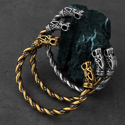 Viking Faucet Tricolor Optional Cuff Bracelet Stainless Steel Fashion Trend Wedding Gift Men's Jewelry Wholesale