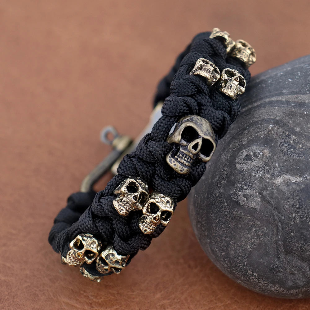 Men's Skull Rope Bracelet Set