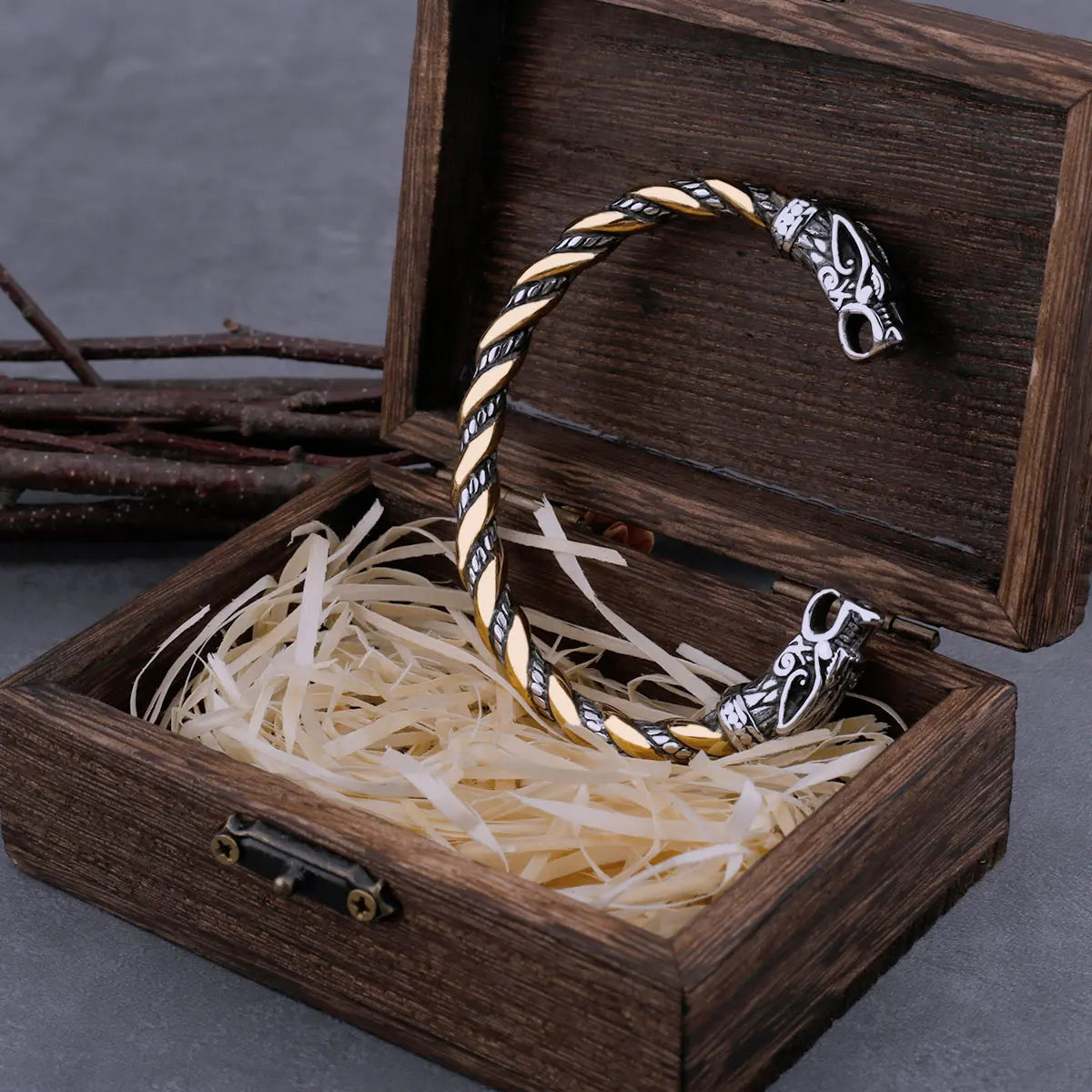Men's Viking Rune Chain Cuff Bracelet Set No. 02