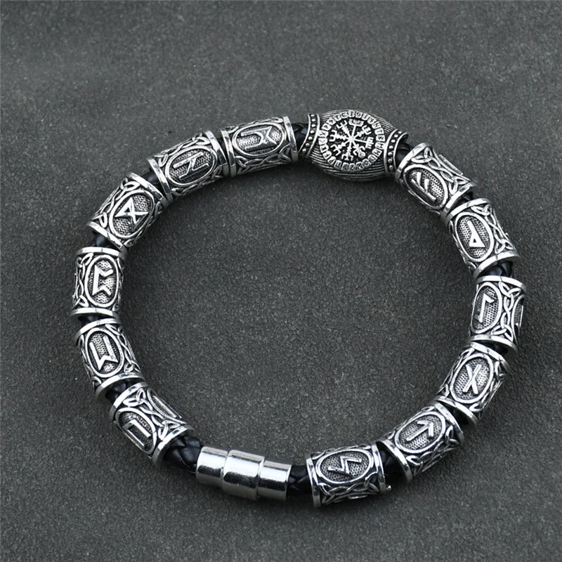 Norse Runes Bracelet Vikingo 3pcs /11pcs/13Pcs/15pcs Runes Beads Vegvisir Compass Amulet Viking Bracelet Slavic Accessorier