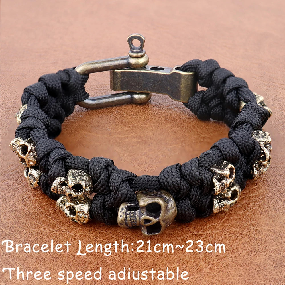 Men's Skull Rope Bracelet Set