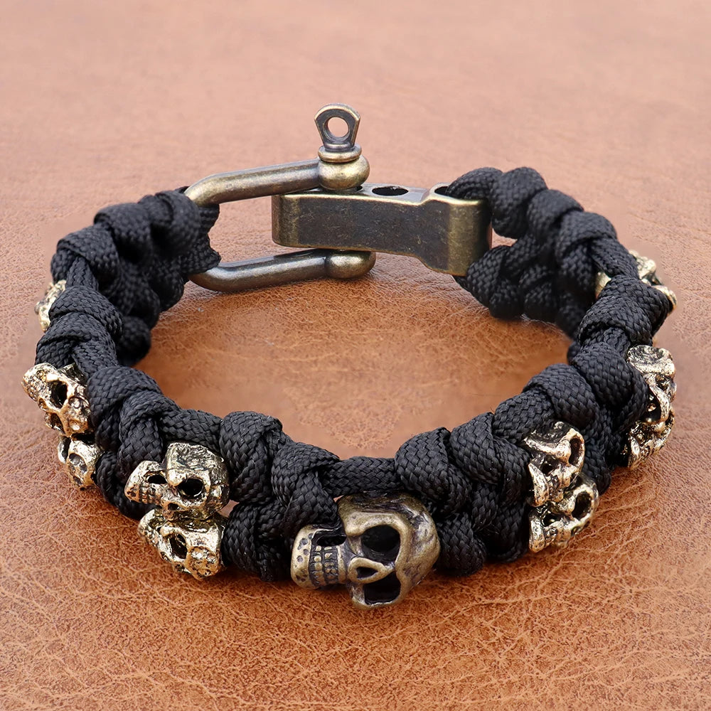 Men's Skull Rope Bracelet Set