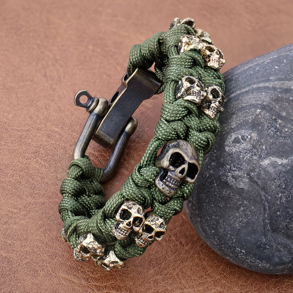 Men's Skull Rope Bracelet Set