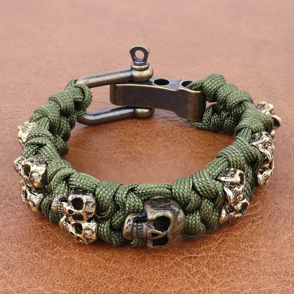 Men's Skull Rope Bracelet Set