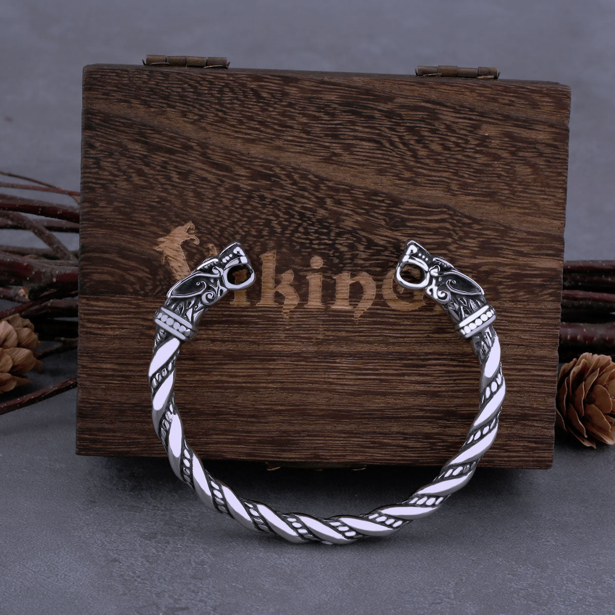 Men's Viking Rune Chain Cuff Bracelet Set No. 02
