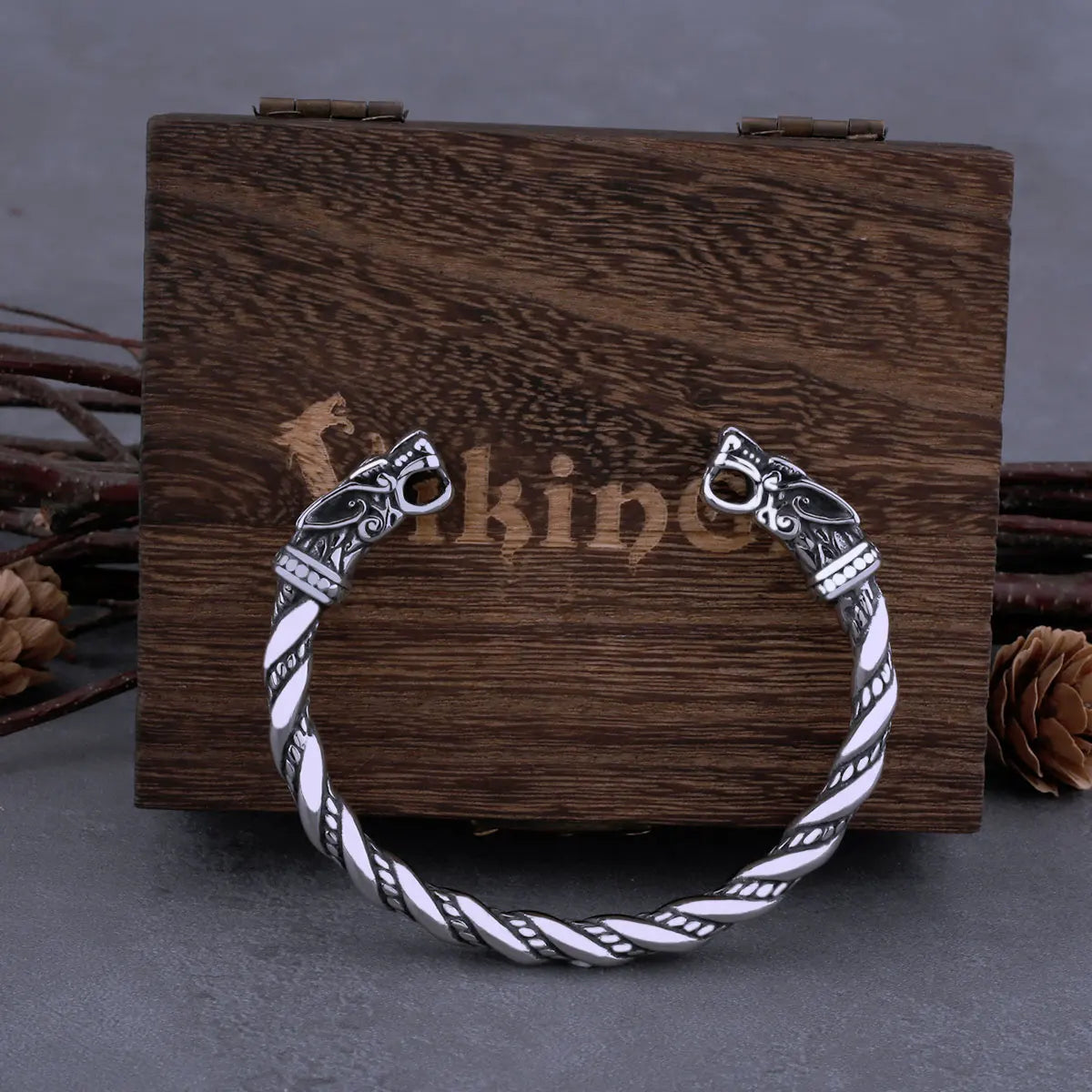 Men's Viking Rune Chain Cuff Bracelet Set No. 02