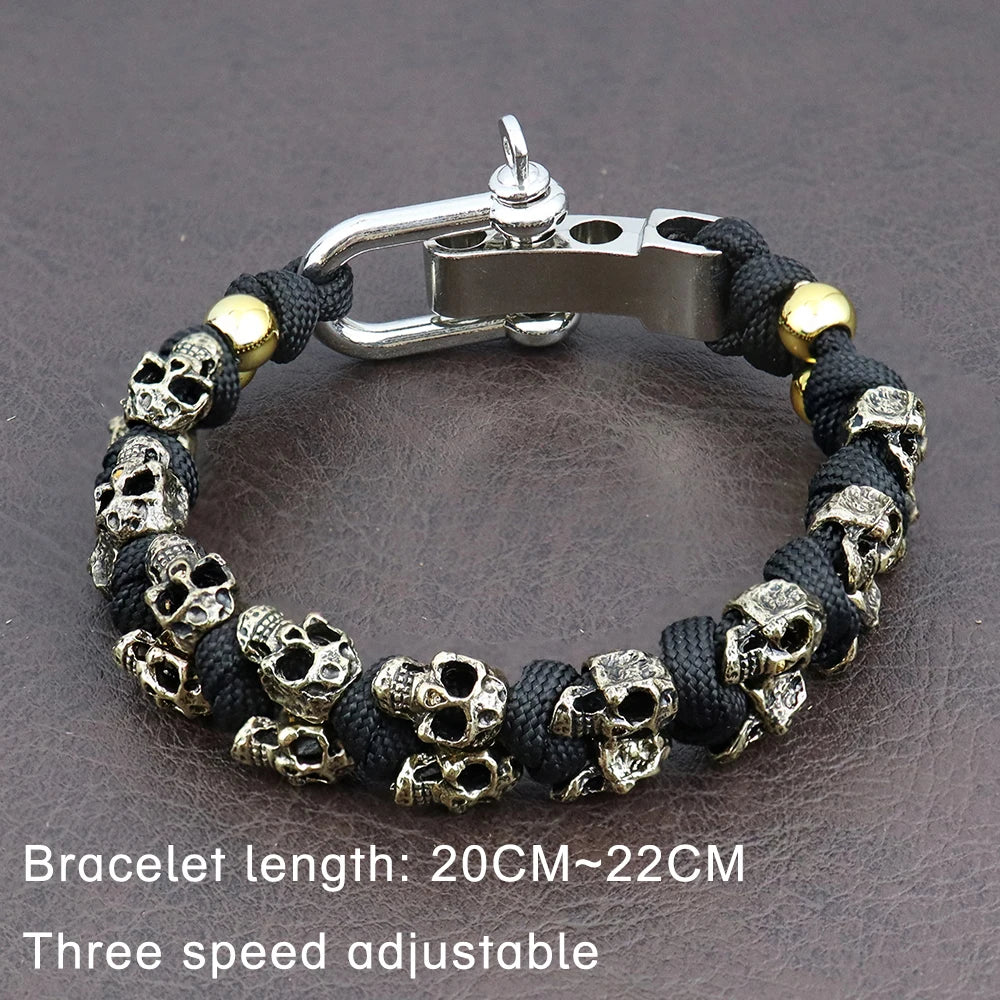 Men's Skull Rope Bracelet Set
