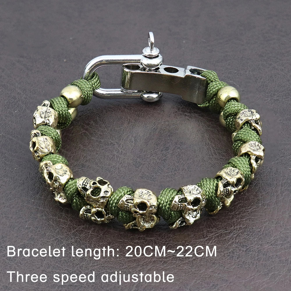 Men's Skull Rope Bracelet Set