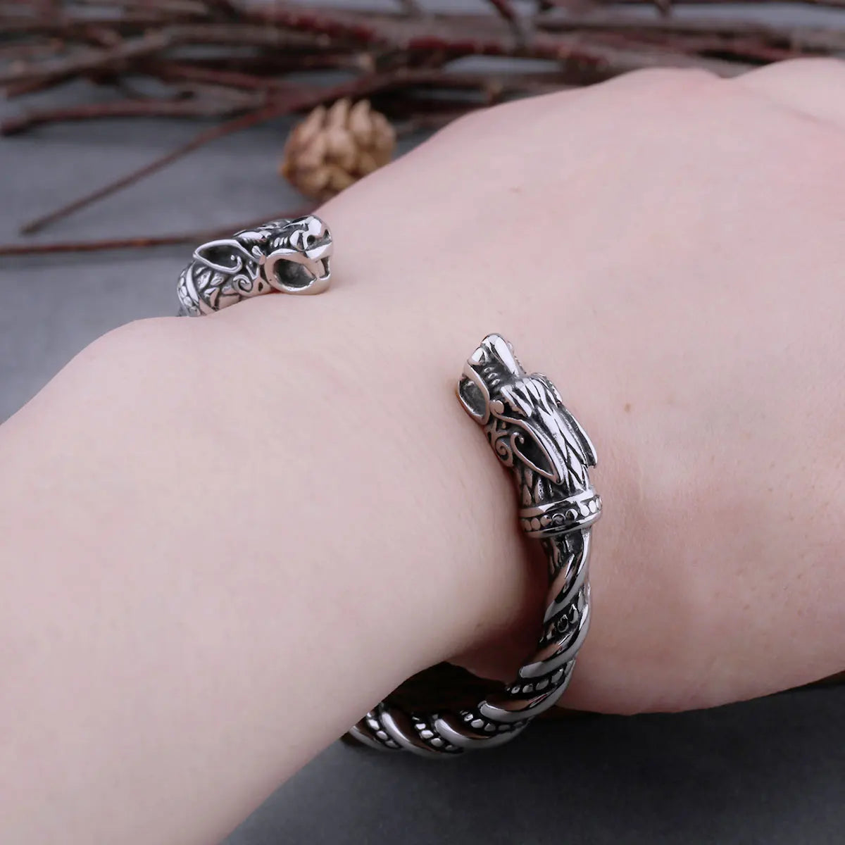 Men's Viking Rune Chain Cuff Bracelet Set No. 02