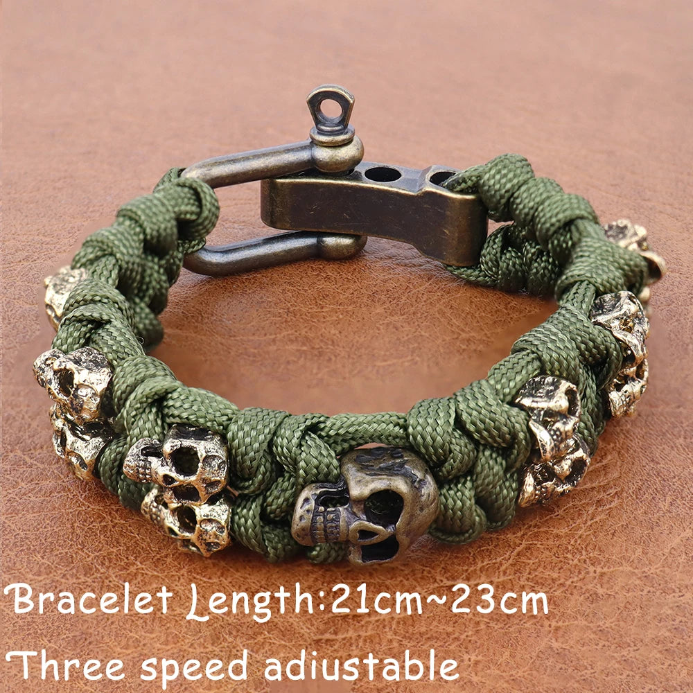 Men's Skull Rope Bracelet Set