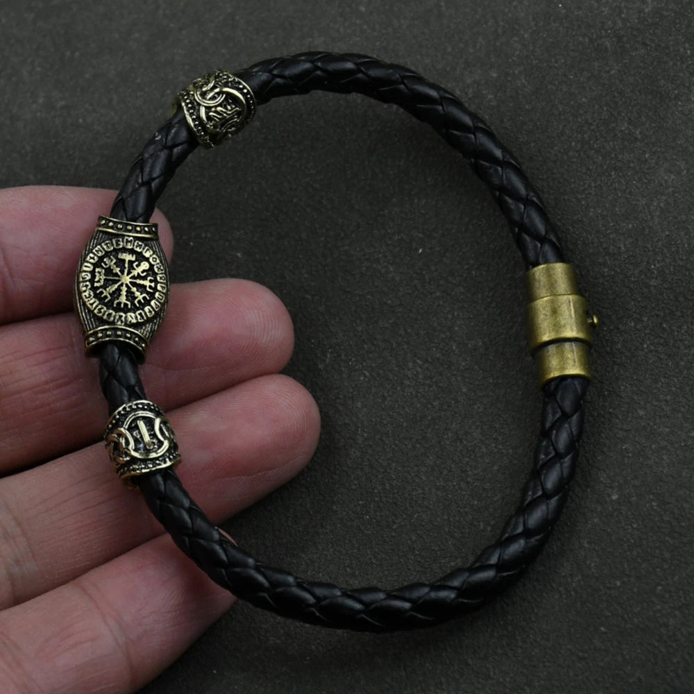 Norse Runes Bracelet Vikingo 3pcs /11pcs/13Pcs/15pcs Runes Beads Vegvisir Compass Amulet Viking Bracelet Slavic Accessorier